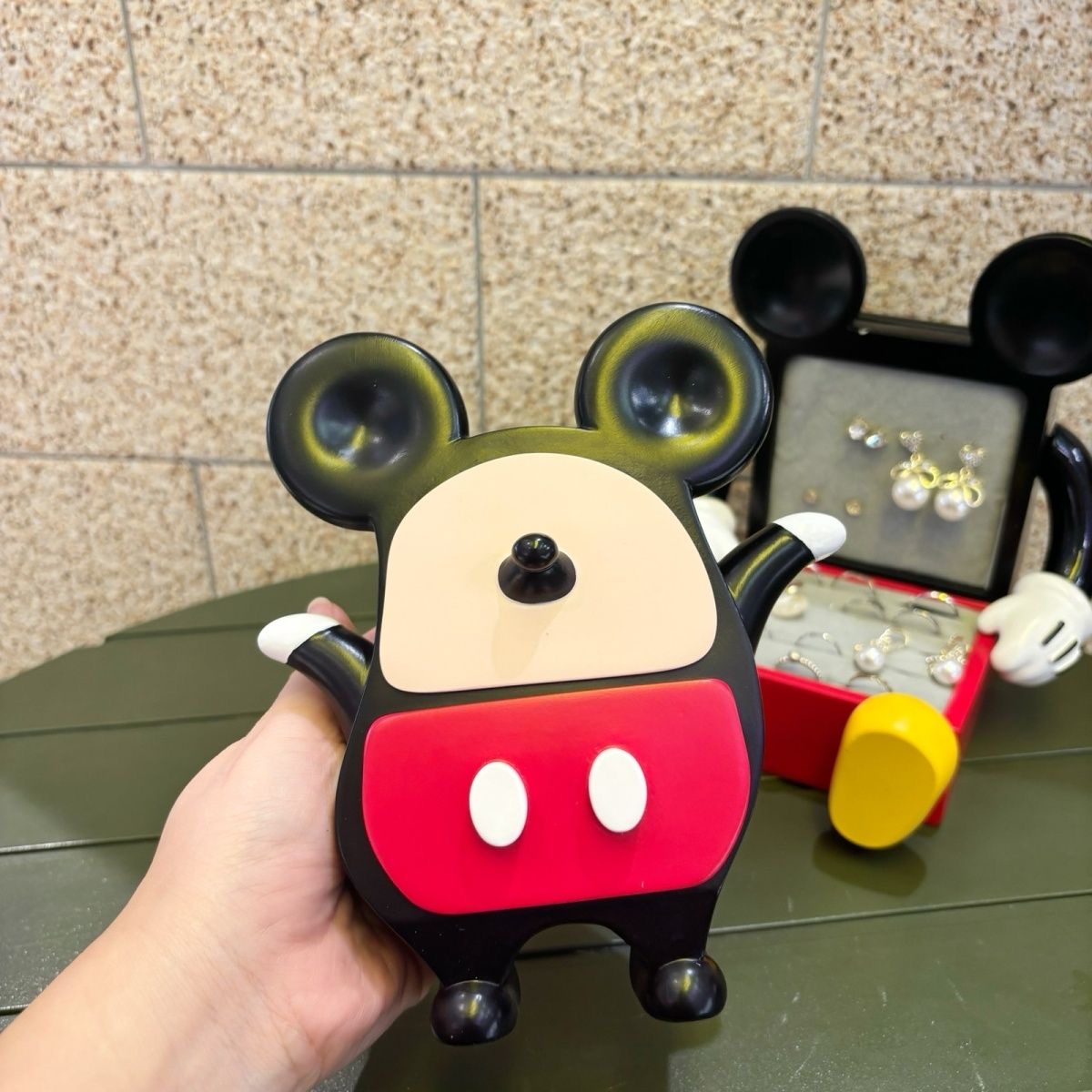 米奇扭扭柜戒指首饰珠宝收纳盒可爱圣诞摆件桌面闺蜜女生女孩礼物