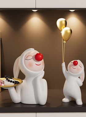 可爱兔子放钥匙收纳摆件托盘进门入户玄关家居装饰品乔迁新居礼品