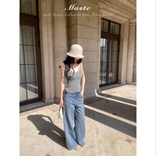 MASTE 纽约的风声 裤型超绝 直筒微喇牛仔裤