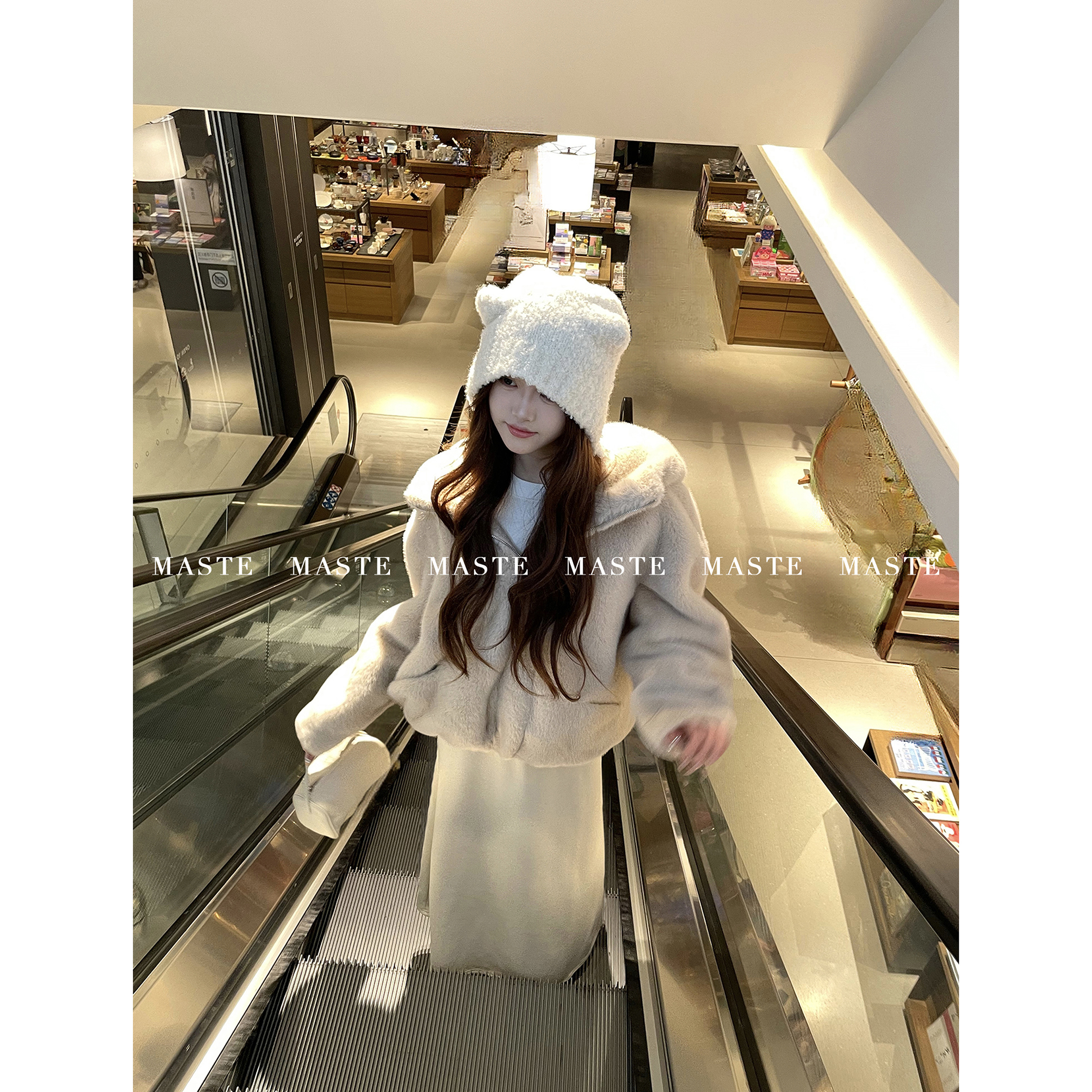 MASTE 凛冬精灵 水貂感环保皮草上衣