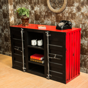 LOFT美式复古集装箱斗柜柜子铁柜创意工业风个性储物柜酒柜展示柜