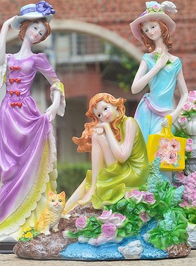 树脂美陈美女摆件家居装饰品