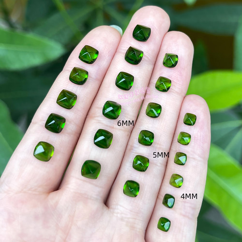 天然透辉石裸石戒面糖塔工