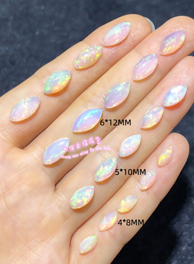 天然欧泊裸石戒面  马目形4*8MM5*10MM6*12MM 欧泊原石