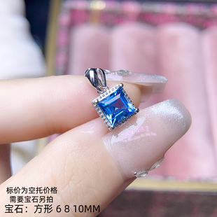 女款 925银吊坠空托 10MM 吊坠项链空托项坠银托 方形6