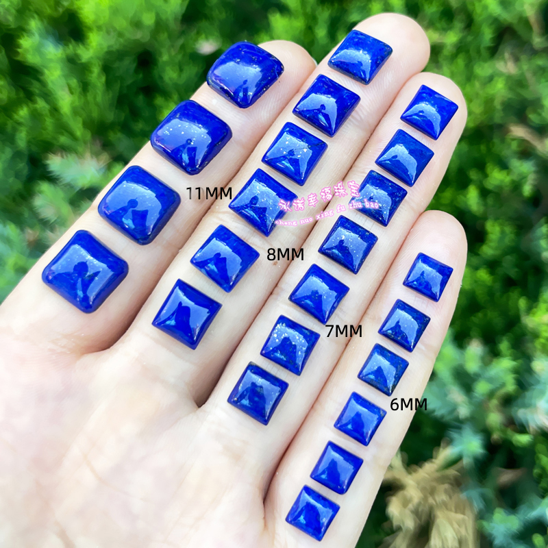 天然青金石戒面 方形6MM7MM8MM10MM 青金石裸石原石配石