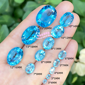 20MM 天然托帕石裸石戒面 4MM 椭圆形托帕石原石配石 瑞士蓝3