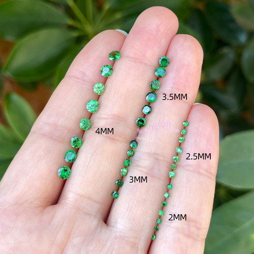 天然沙弗莱裸石配石 圆形1MM-4MM 群镶沙弗莱戒面配石 - 封面