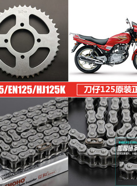 适用铃木王GS125钻豹HJ125K摩托车套链GN太子锐爽EN125链条链轮盘