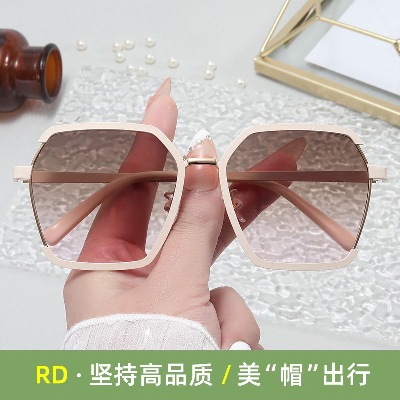 RD太阳镜墨镜女2025新款偏光防晒防紫外线适合方圆脸粉色女款眼镜