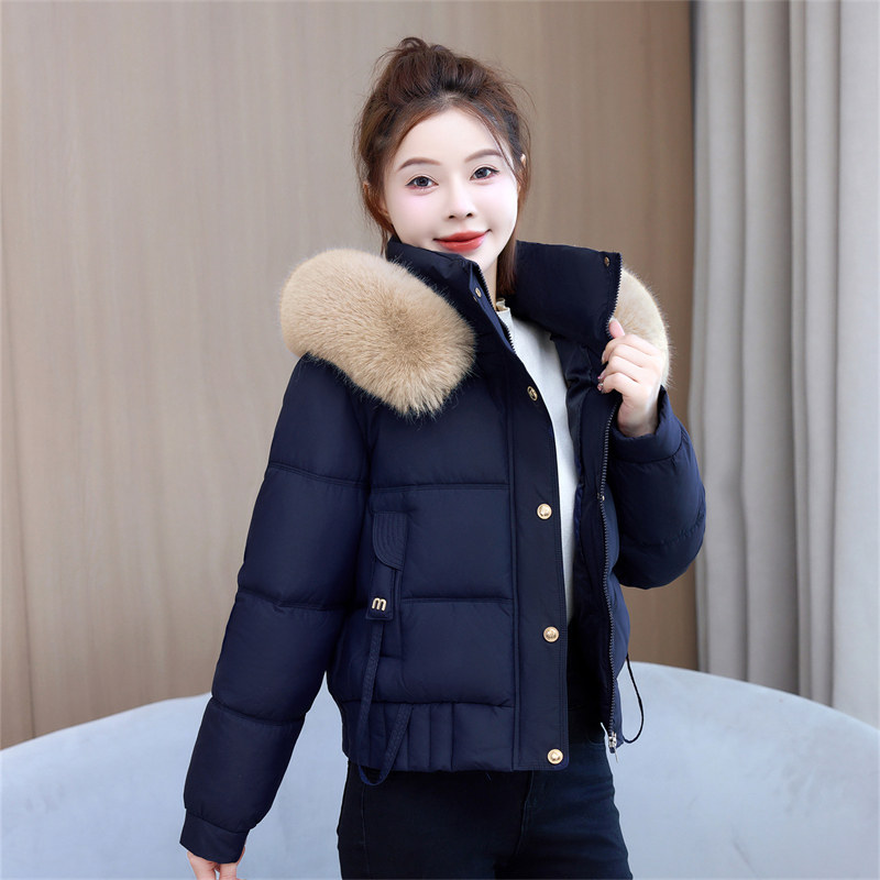 2026新款大毛领羽绒棉服女短款时尚爆款棉衣冬季百搭加厚棉袄外套