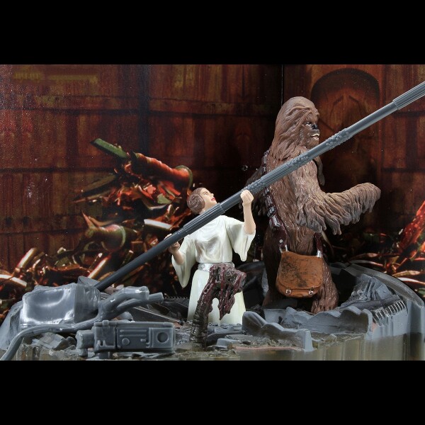 星球大战死星垃圾压缩机莱娅楚巴卡场景B套可动人偶兵人模型摆件B