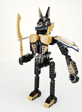 美家宝美高拼插积阿努比斯埃及法老兼容乐玩高具怀旧收藏童年回忆