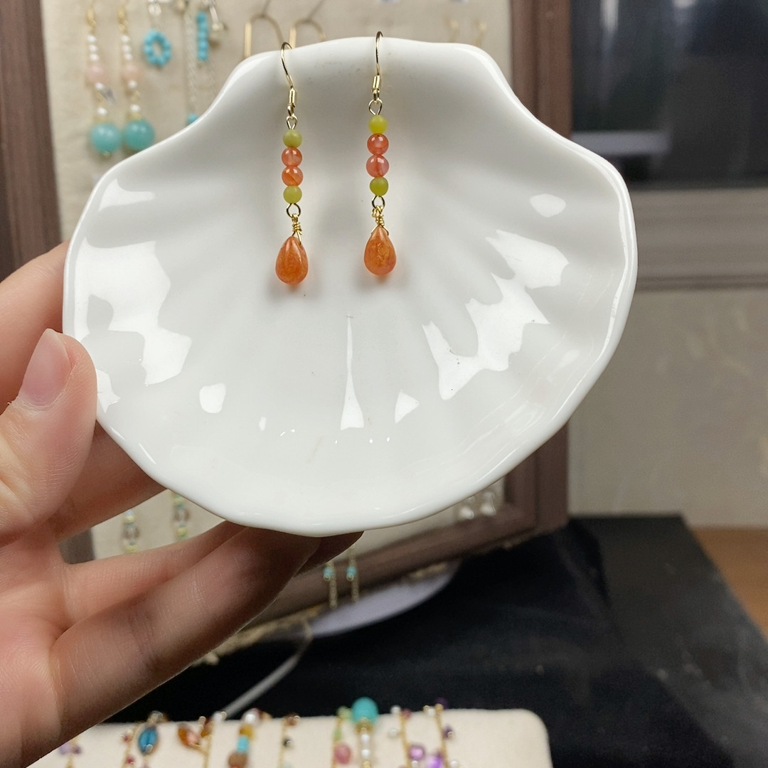 捷克琉璃耳钩图片