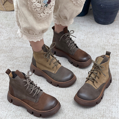 丑乐马丁靴手工真皮秋冬新款