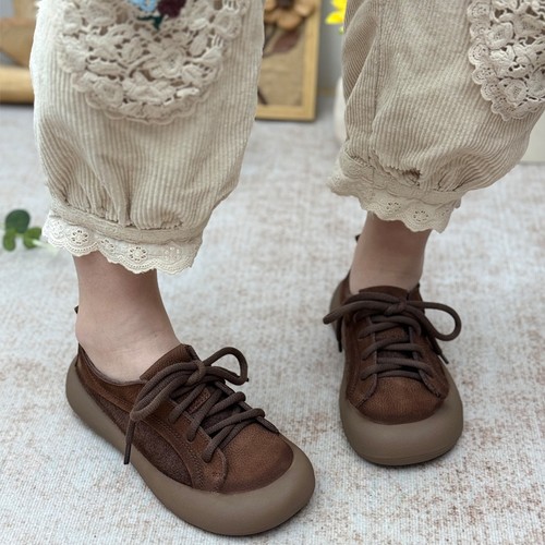 真皮复古2025新款单鞋休闲大头鞋