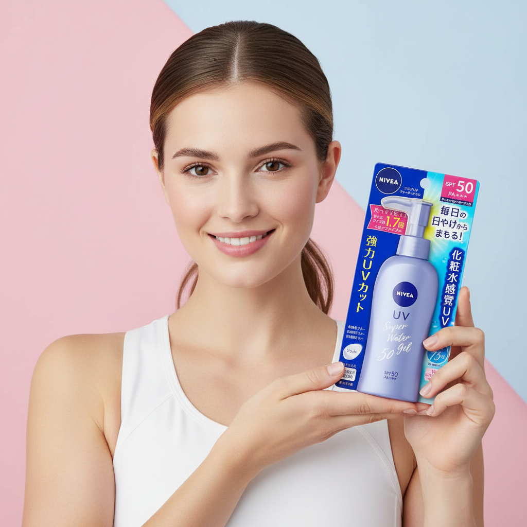 保税区正品日本Nivea妮维雅防晒霜乳水感啫喱面部身体140gSPF50
