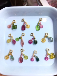 天然碧玺小滴溜吊坠小提溜DIY手链项链平安扣万能扣