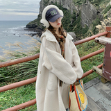 冬季白色超好看羊羔毛外套女2024新款流行高级感韩系慵懒宽松棉服，女装毛呢外套，韩秀