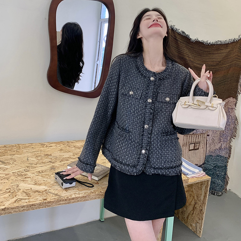 新款小香风外套女复古流苏短上衣显瘦百搭气质小个子,女装短外套,韩秀