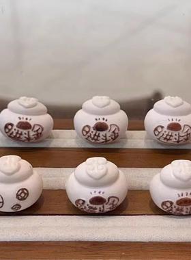 鹿角根付日进斗金葫芦三通配件手工DIY串珠编绳文玩配饰随机发一