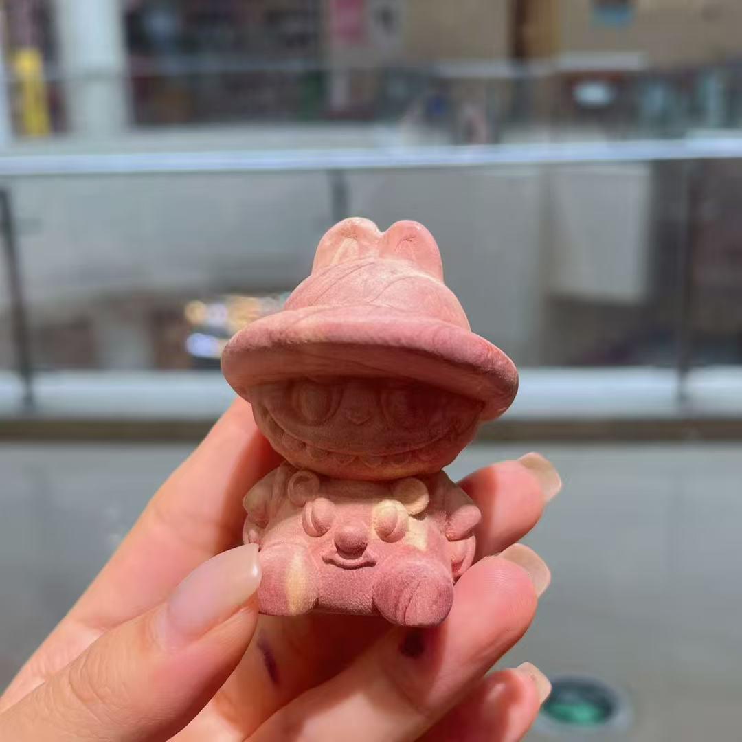 血柏木帽子拉布布手把件diy配件卡通摆件潮玩挂件桌面装饰品