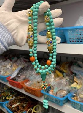 蒙松脖挂链尼泊尔配饰个性原创DIY藏式风格脖挂链佛珠男女通用