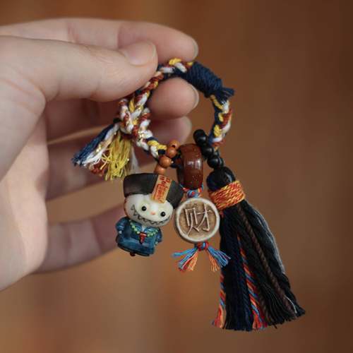 象牙果小僵尸牛骨财字牌紫金鼠跑环包挂钥匙扣原创设计万能扣挂件