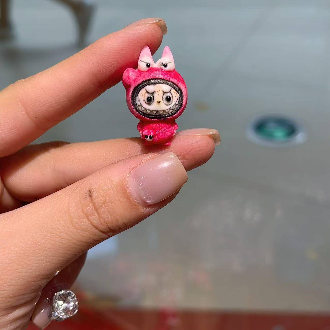 鹿角根付小女警diy配件手工编织手绳项链文玩佛珠挂件手串配饰品