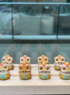 象牙果根付醒狮diy配件手工编织手绳项链文玩佛珠挂件手串配饰