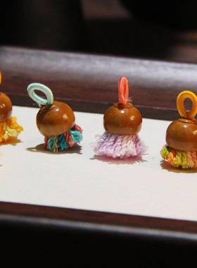 国风渐变金刚结指环扣彩色星光线流苏宋锦挂件配饰钥匙扣包挂吊坠