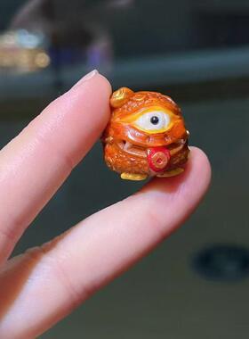 象牙果根付吞金兽海盗熊卡皮巴拉配件手工diy文玩时尚配饰T3130