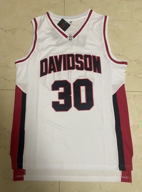 库里30号大学版白色红色 高中版白色蓝色 刺绣篮球服球衣定制