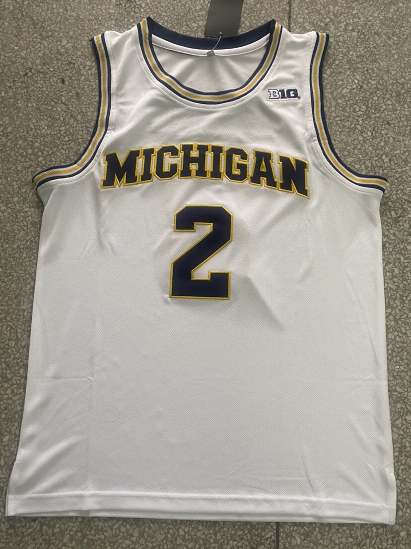 大学2号普尔白色刺绣篮球服背心复古休闲运动球衣