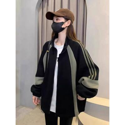 卫衣开衫外套女2025新款爆款巨好看春秋冬加绒大码宽松韩系棒球服