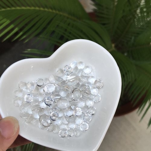 天然白水晶椭圆形蛋面裸石