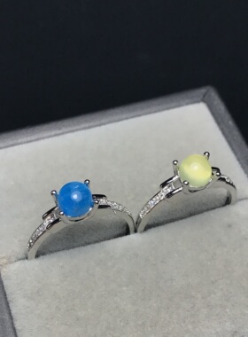 A076天然金葡萄紫晶6*6宝石戒指活口可调节白铜托非纯银托ZC成品