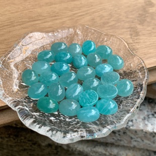 天然天河石椭圆裸石戒面透体镶嵌编绳戒指吊坠耳钉