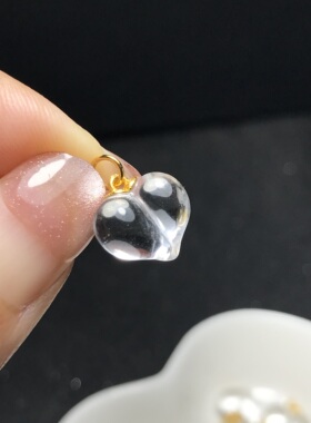 天然白水晶爱心屁桃小滴溜