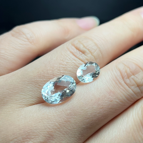 戒指天然白水晶椭圆三角可镶嵌