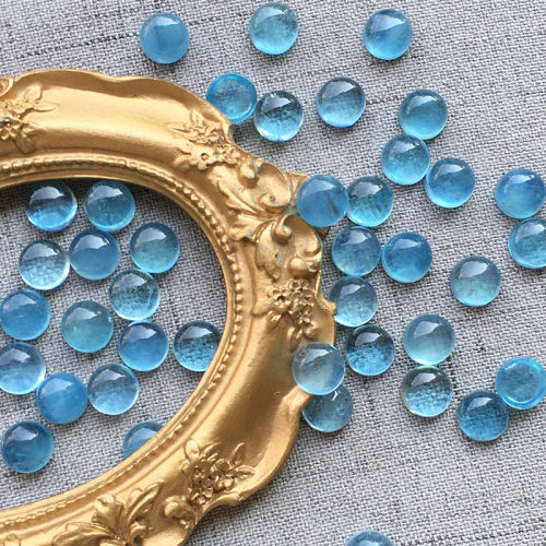 小尺寸！正圆形天然海蓝宝棉裂体