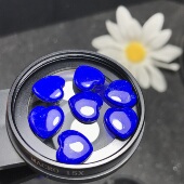 薄款 天然青金石小爱心无孔裸石镶嵌绕线项坠锁骨链打孔备注 爱心