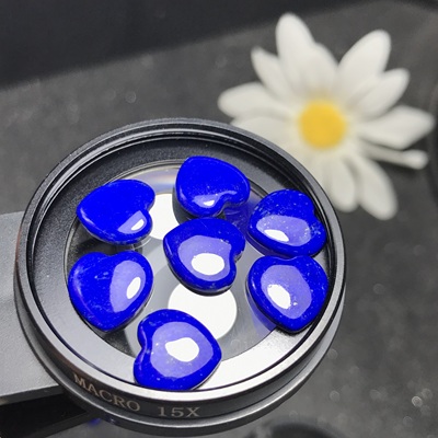 薄款爱心！天然青金石小爱心无孔裸石镶嵌绕线项坠锁骨链打孔备注