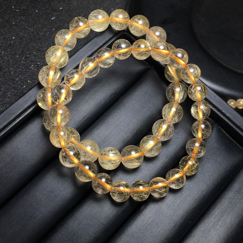 清货天然晶铜圆珠手串单圈