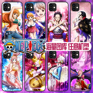 海贼王手机壳11娜美12Mini罗宾14Plus乌塔15蕾玖16白星13Pro日本动漫XsMax同款XR定制8P钢化玻璃SE卡通