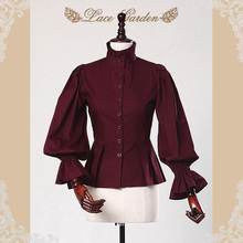 【Lace Garden】原创品牌法式复古宫廷修身立领大灯笼长袖女衬衫