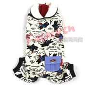 Quần áo thú cưng Nhật Bản chó đen trắng Lisa in đầy đủ cổ áo búp bê giản dị quần áo bốn chân mùa xuân và quần áo chó mùa hè - Quần áo & phụ kiện thú cưng