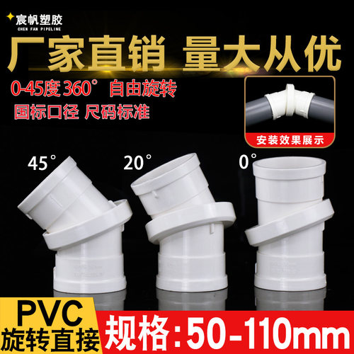 旋转弯头宸帆pvc旋转直接110个