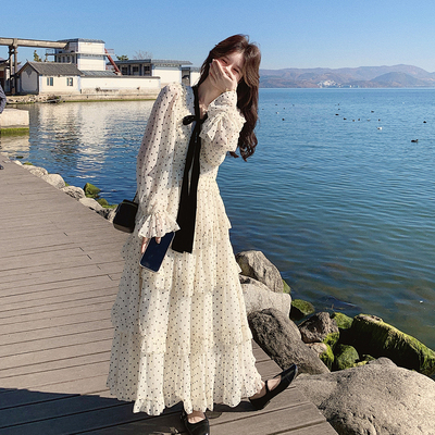 新款首发 已现货 2B110-3771-P165-K268重工蝴蝶结波点连衣裙