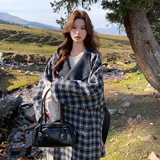 新款已现货2B110-3729-P285-K428中长款格子双面呢，女装毛呢外套，浙宝290A